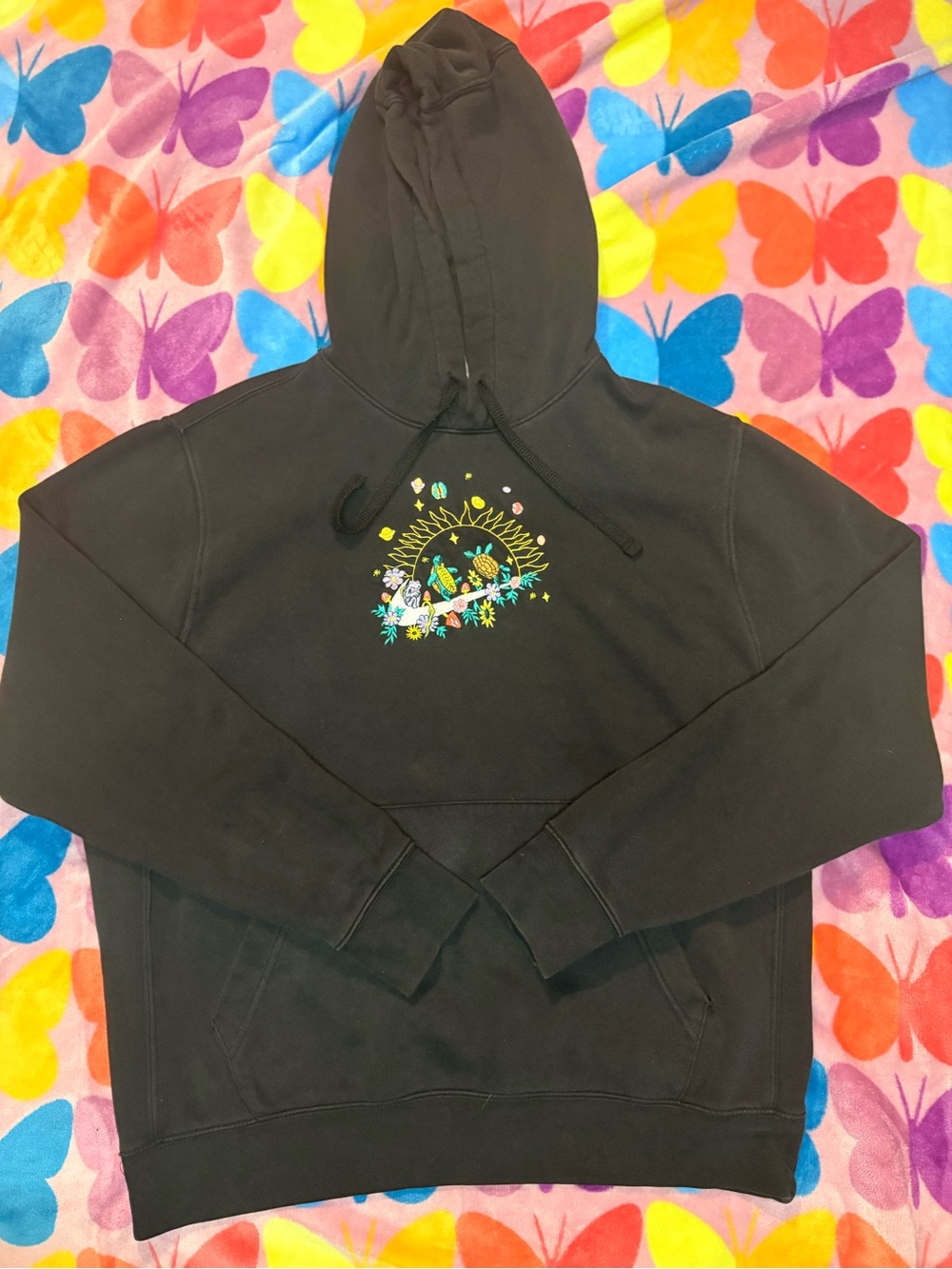 Nike Embroidered Floral Turtle Mushroom Swoosh Hoodie
